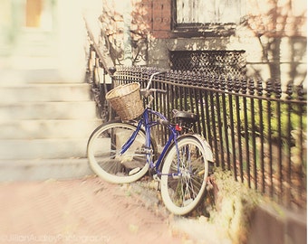 Bicycle Photography, Boston Photography, Pretty, Dreamy Whimsical, Photo Print, Ethereal Soft, Summer Vacation, Travel Bike Picture, Pastel