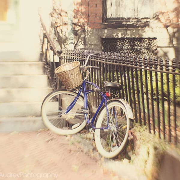 Bicycle Photography, Boston Photography, Pretty, Dreamy Whimsical, Photo Print, Ethereal Soft, Summer Vacation, Travel Bike Picture, Pastel