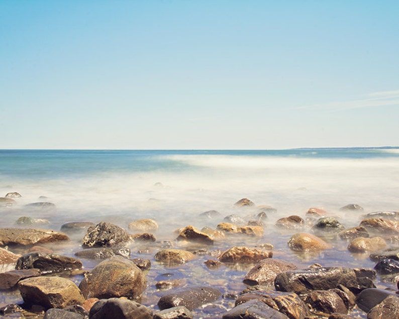 Beach Photography, Dreamy Ethereal, Ocean Photography, Coastal Picture, Plum Island, New England Photography, Long Exposure, Summer, Seaside image 1