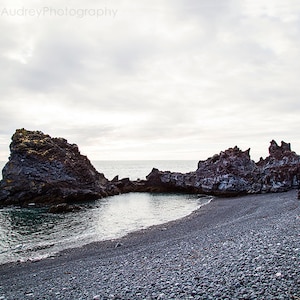 Iceland Photography, Black Sand Beach, Dragon Rock, Modern Landscape, Nature Photography, Dramatic, Beach Photography, Coastal, Seaside Art