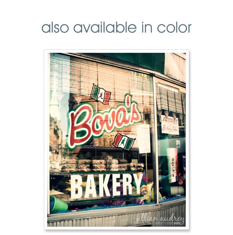Black and White Bakery Photograph, Bova's Bakery, Boston Photography