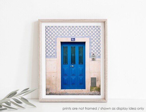 Blue Door, Lisbon, Portugal Photography, Travel Photo, Colorful Door, Tile Photograph, Fine Art Photograph, Pretty Door Art, Lisbon Tile
