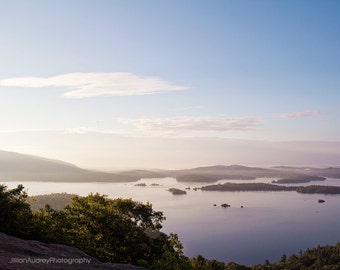 Mountain Landscape Photography, Landscape Photography, New Hampshire, Nature Photograph, Morning Fog, Lake, Natural, Woodland, Serene Woods