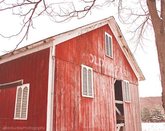 Modern Farmhouse Art, Red Barn Photography, Rural Decay, Abandoned Barn, Rustic Wall Decor, Home Decor, Fine Art Photography, Barn Picture