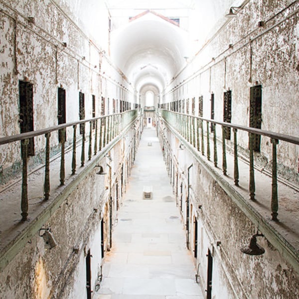 Urban Decay Photography, Eastern State Penitentiary, Philadelphia, Abandoned Prison, Historic Architecture, Weathered, Perspective