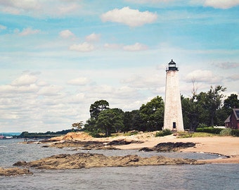 Lighthouse Photography, Beach Photography, Beach Landscape, Ocean Photography, Nautical, New Haven, New England Coast, Seaside Art, Shore