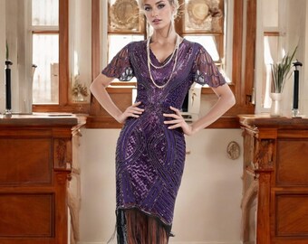 ワンピース 1920s Plaid Silk House Dress The_Femme_Fatale_1920s_Glamour