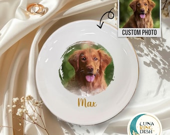 Custom Pet Photo Ring Dish,Personalized Pet Portrait Jewelry Dish,Cat Mom Gift,Dog Mom Trinket Dish,Pet Lovers Gift,Mother’s Day Gift