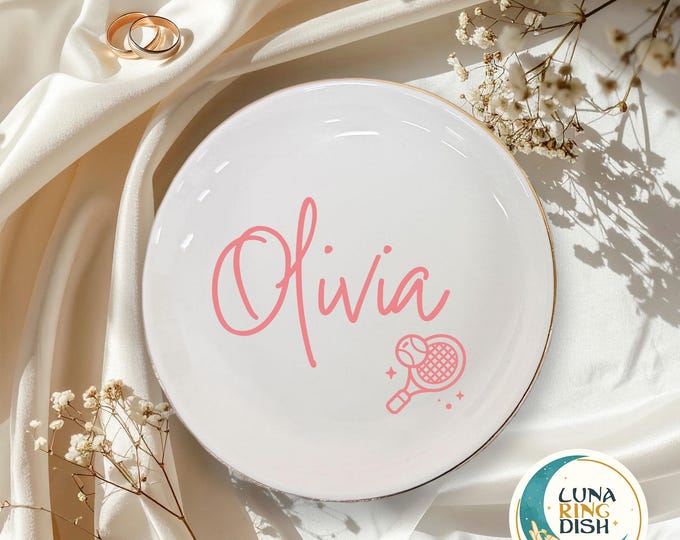 Custom Tennis Jewelry Dish,Tennis Gifts For Girls,Tennis Player Gifts 2025,Tennis Senior Night Gifts for Team Ring Dish,Tennis Trinket Dish