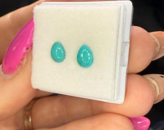Natural Stabilized Turquoise. 2 .5Ct Pear Cabachons. Origin Arizona. Calibrated Jewelry Grade AA+