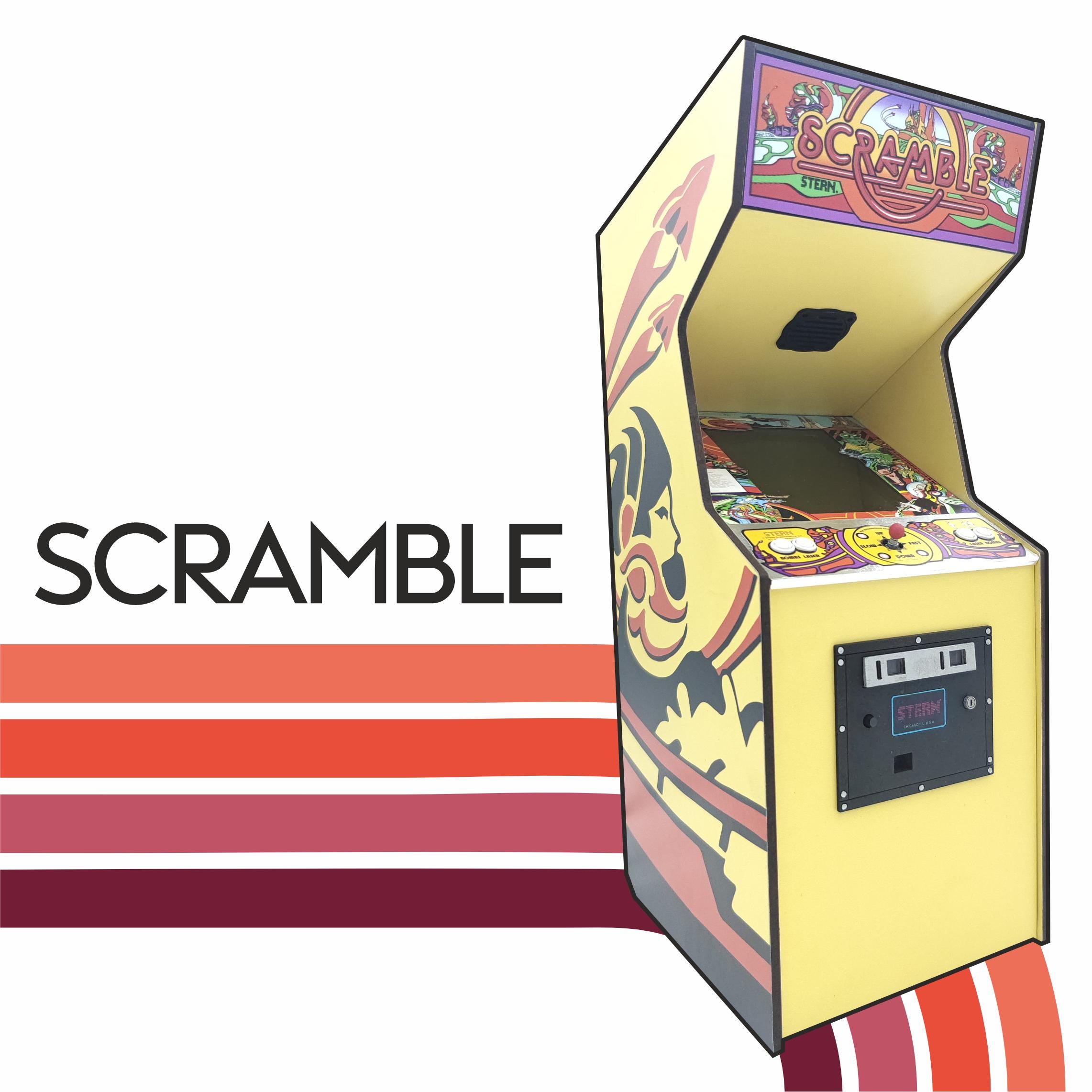 Miniature Functional Scramble Arcade Machine Cabinet 1/6 Scale 12