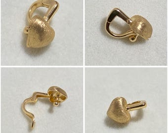 Solid 18K YG WG [Hairline/Mirror] Heart Charm Pendant Design Necklace Charm Jewelry Heart-Shape Yellow Gold White Gold Mini Small Accessories