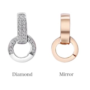 18K Solid Gold Connector Diamonds Bail-Pendant Clasp Yellow Gold White Gold Rose Gold Enhancers Chunks Snaps Jewelries DIY Safety Lock
