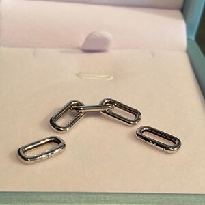 18K Solid Gold Extension Chain Double Snap Open Hollow Clasp Soft Oval Link Necklace Bracelet Connector Adjuster Thick Yellow, White Gold image 12