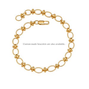 Solid Yellow Gold 18K Chain Necklace Retro chain Design chain Pendant chain Antique style chain Italian Jewelry Oval Round 45cm image 10