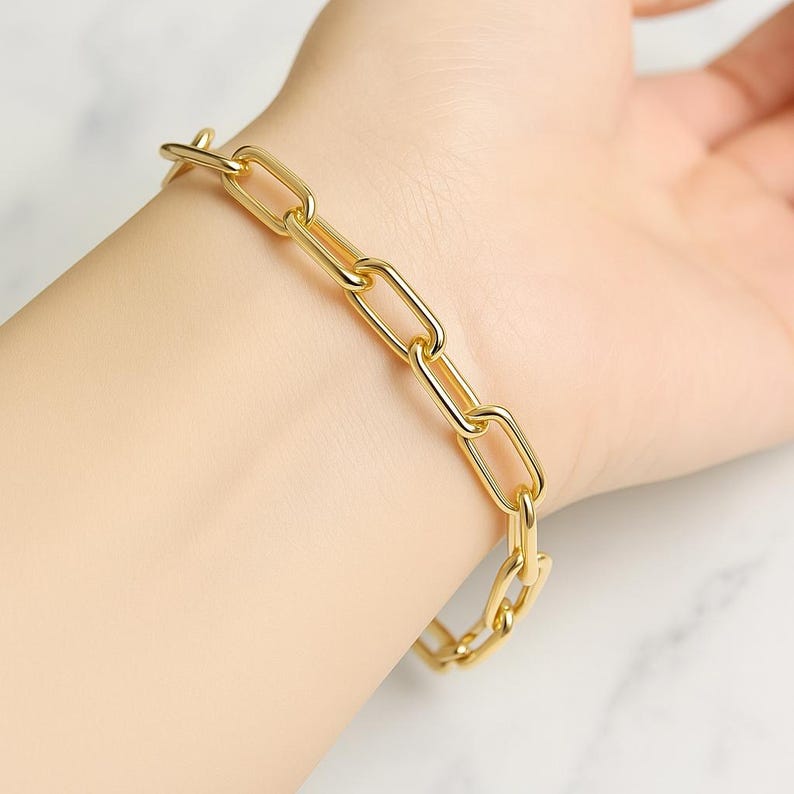 18K Solid Gold Extension Chain Double Snap Open Hollow Clasp Soft Oval Link Necklace Bracelet Connector Adjuster Thick Yellow, White Gold image 2