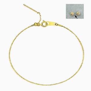 18K Solid Yellow Gold Bracelet Bangle – 0.8mm 16+3cm Thin Italian Jewelry Wire, Fine Gold Wire Bracelet Flexible Bangle White Gold Rose Gold