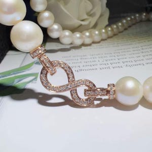 Charm infinito de oro de 18 quilates con diamantes, cierre conector en forma de 8 para collar y pulsera, colgante con pavé de diamantes.