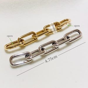 Catena di estensione in oro massiccio 18 carati con doppia chiusura a scatto cava e maglie ovali morbide, connettore per collana e bracciale, spessore spesso, oro giallo e bianco