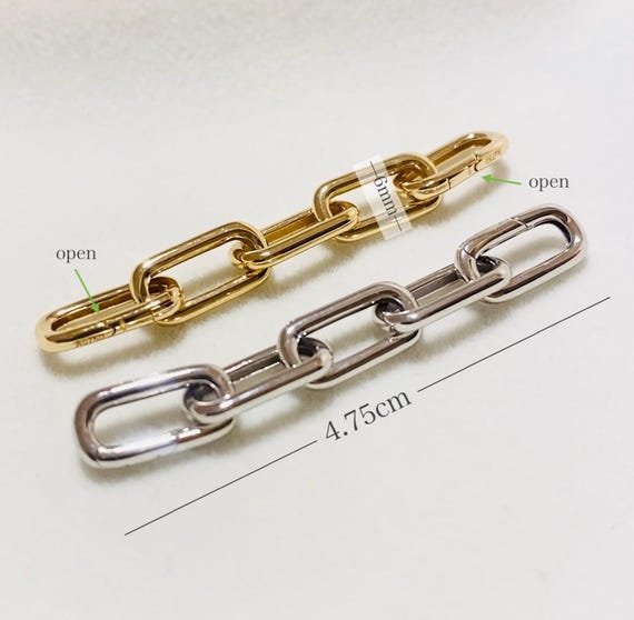 18K Solid Gold Extension Chain Double Snap Open Hollow Clasp Soft Oval Link Necklace Bracelet Connector Adjuster Thick Yellow, White Gold