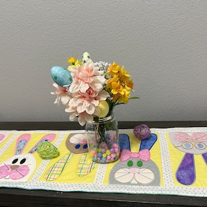 Table Runner Easter Silly Bunnies - as shown