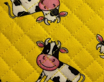Towel Holder - Farm Animal Themes - Quilted 100% cotton fabric