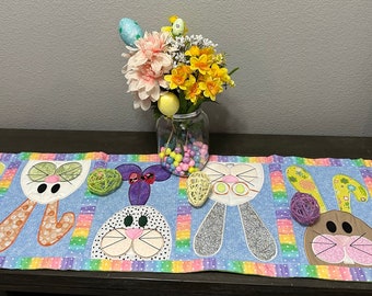 MADE TO ORDER: Table Runner Easter Silly Bunnies - you customize!