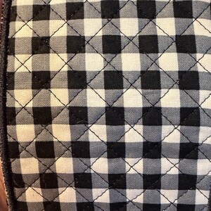 Towel Holder Black & White Gingham