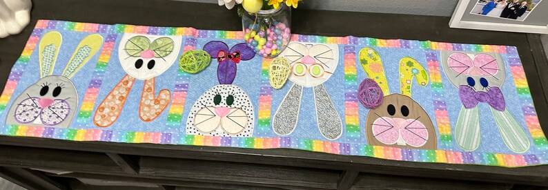 MADE TO ORDER: Table Runner Easter Silly Bunnies you customize image 9