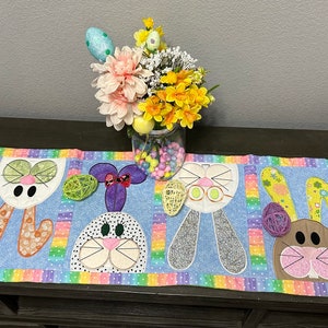 MADE TO ORDER: Table Runner Easter Silly Bunnies you customize image 8