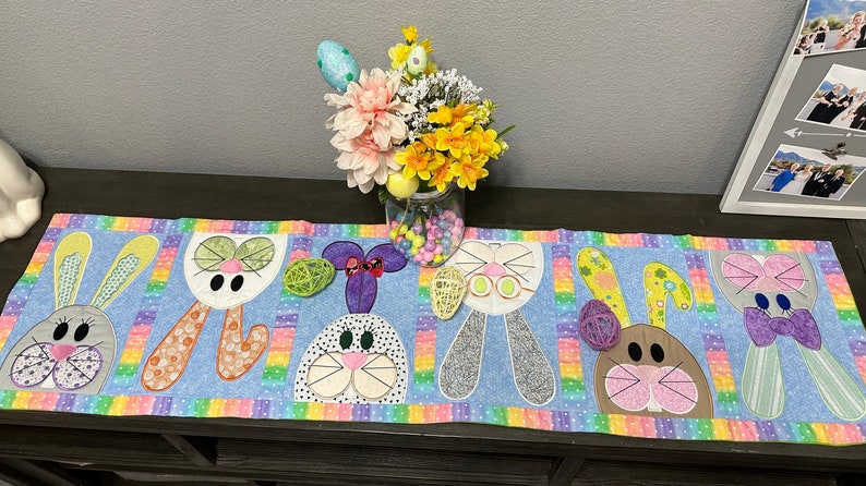 MADE TO ORDER: Table Runner Easter Silly Bunnies you customize image 8