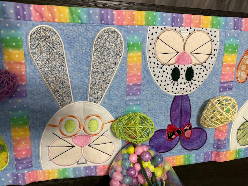 MADE TO ORDER: Table Runner Easter Silly Bunnies you customize image 7