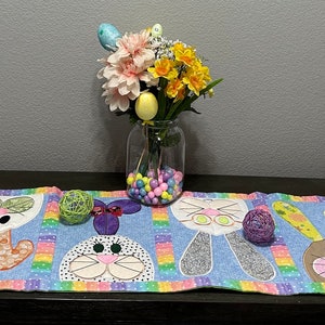 MADE TO ORDER: Table Runner Easter Silly Bunnies you customize image 2