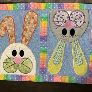 MADE TO ORDER: Table Runner Easter Silly Bunnies you customize image 5