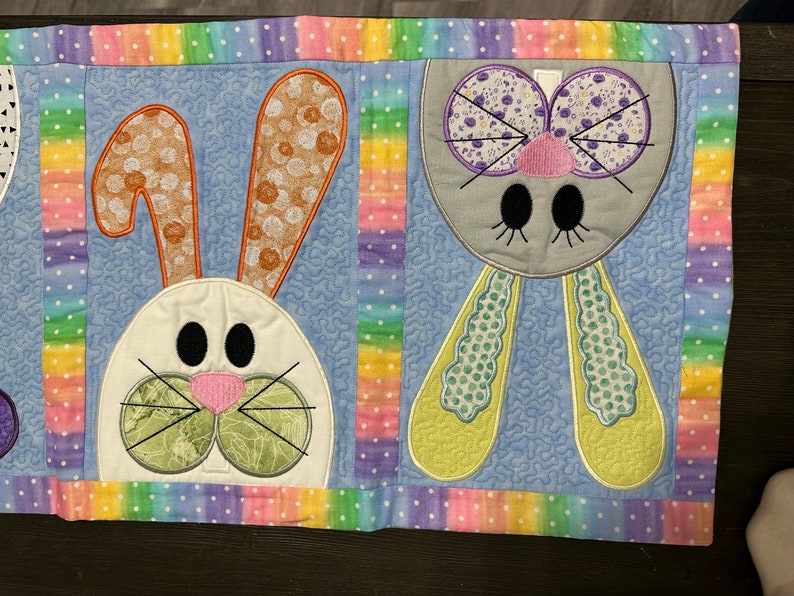 MADE TO ORDER: Table Runner Easter Silly Bunnies you customize image 5