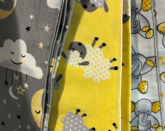 Receiving Blanket 3-pack Gray & Yellow Assortment