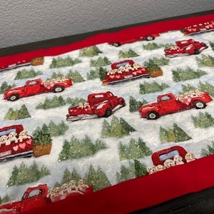 Table Runner Valentine's Day Red Truck & Labradors