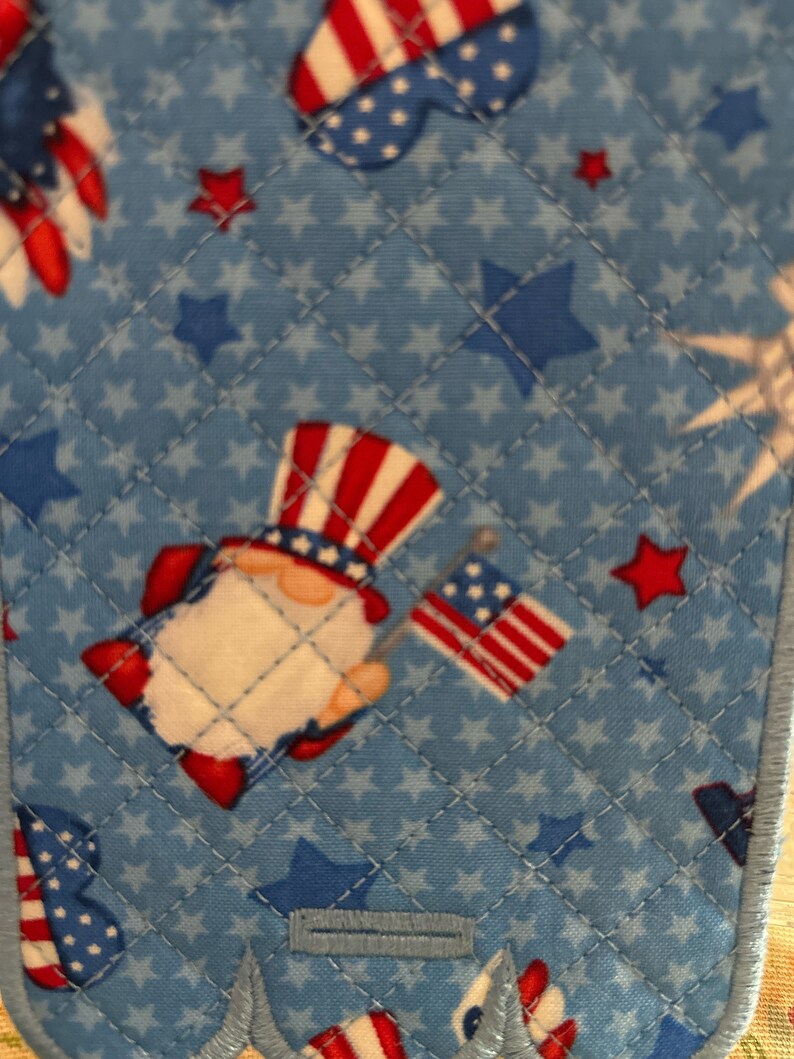 Towel Holder Patriotic Quilted patriotic gnomes