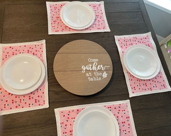 Set de 2 sets de table Saint-Valentin