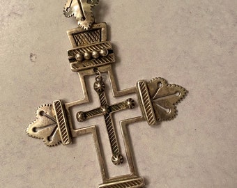 Large Sterling Cross Within Cross On Italian Box Chain