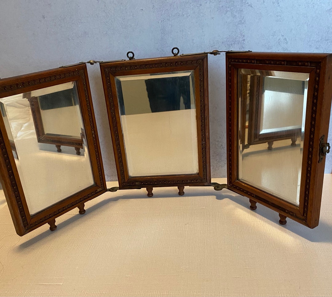 Antique Victorian Trifold Shaving Mirror Etsy