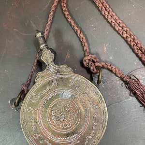 Antique Metal Moroccan Powder Flask image 3