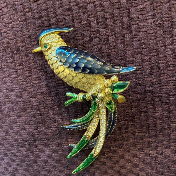 Vintage SPHINX Bird of Paradise Brooch