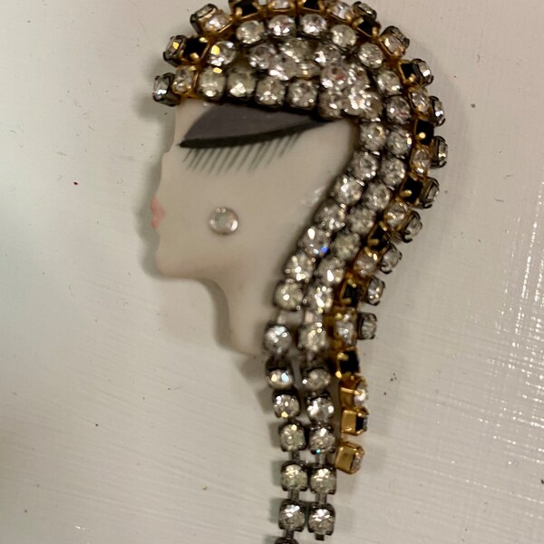 Flapper Girl Brooch Etsy