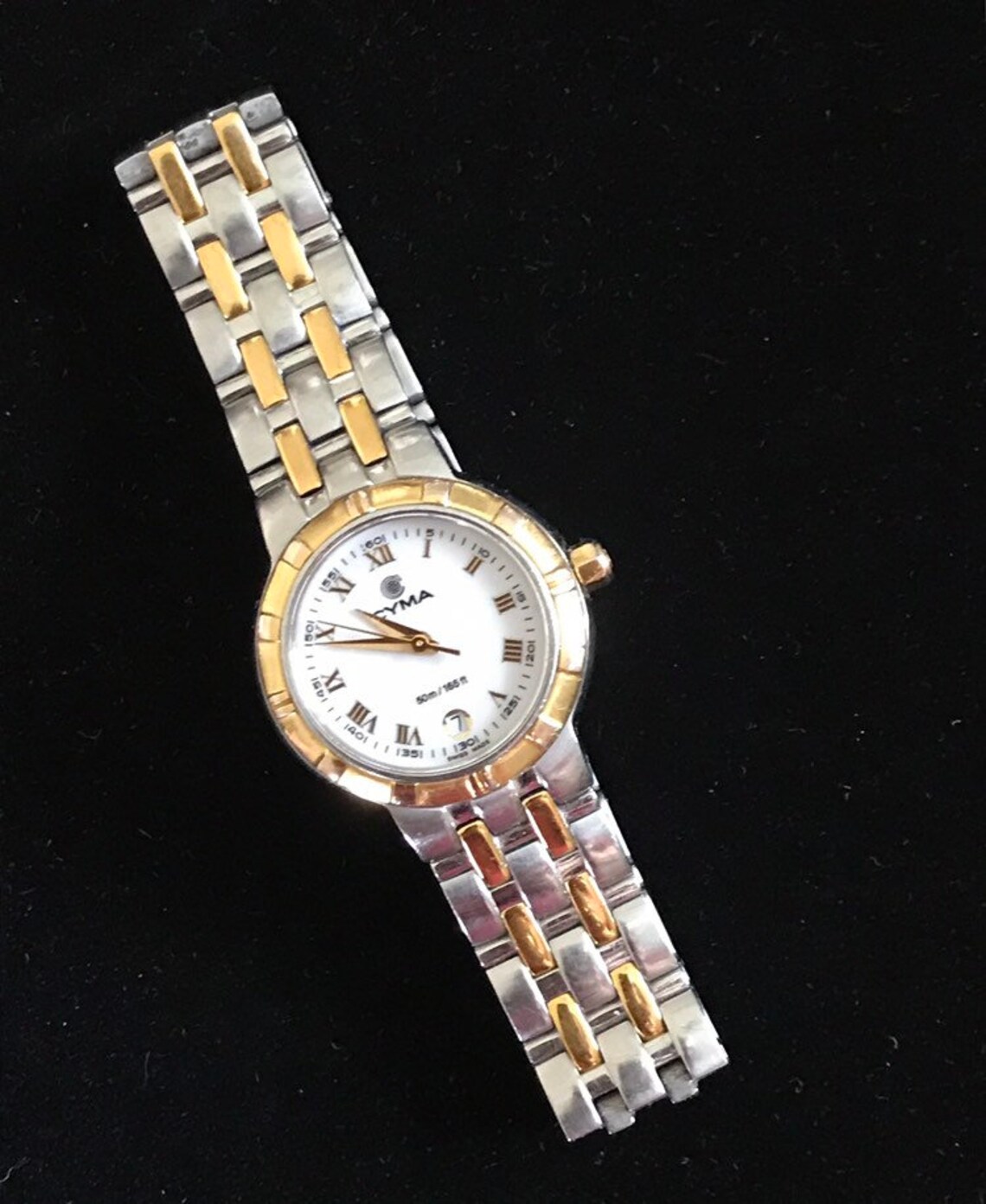 Ladies CYMA Le Locle Swiss Made Stainless and 18KT Goldplate Sport