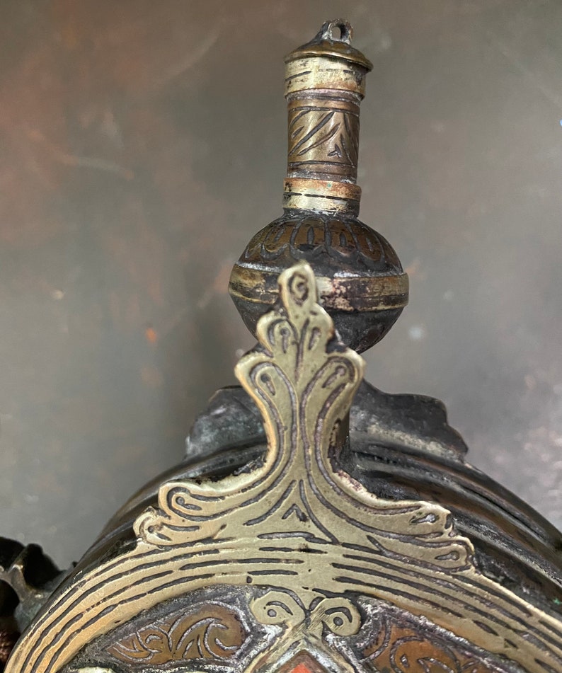 Antique Metal Moroccan Powder Flask image 4