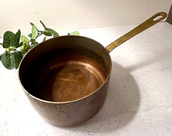 Antique French Copper and Brass Sauce Pan