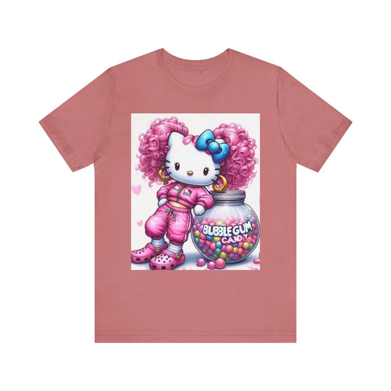 Camiseta infantil de Hello Kitty con diseño de chicle / Camiseta con estampado adorable de Sanrio imagen 2