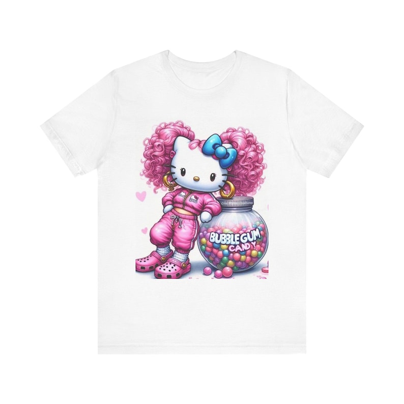 Camiseta infantil de Hello Kitty con diseño de chicle / Camiseta con estampado adorable de Sanrio imagen 1