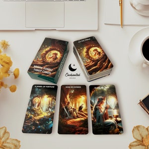 Cartas de Tarot, Baraja de Cartas de Tarot con Guía, Baraja de Tarot Linda, Baraja de Tarot para Principiantes, Baraja de Tarot Única, Baraja de 78 Cartas de Tarot